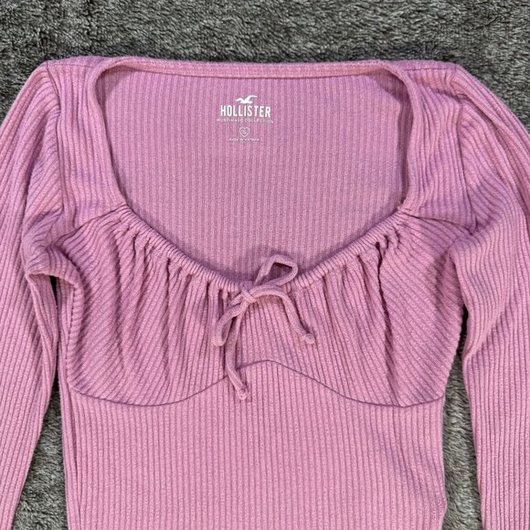 Hollister Must Have Collection Cropped Ribbed Long Sleeve Sz S - Picture 4 of 8